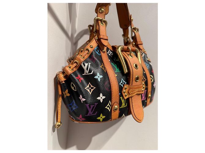 Louis Vuitton Theda Handtasche Schwarz Mehrfarbiges Monogramm Mehrfarben - Ansicht 3
