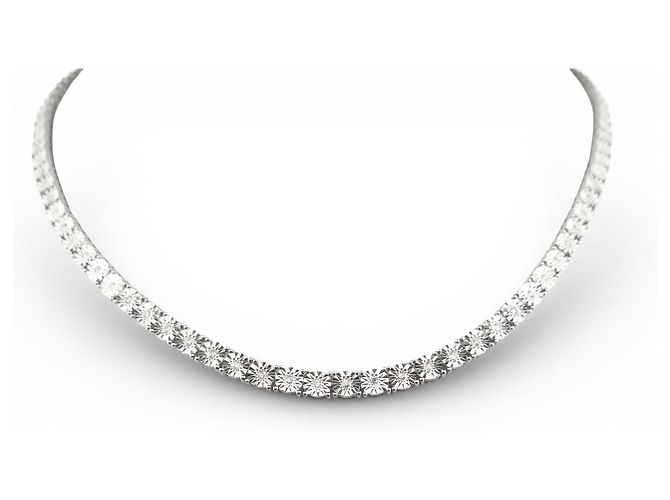 NUOVO COLLANA MAUBOUSSIN UNA CENA A CABOURG IN ARGENTO 925 ORO 18K DIAMANTI - vista 2