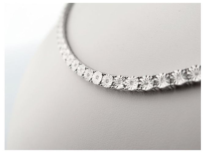 NUOVO COLLANA MAUBOUSSIN UNA CENA A CABOURG IN ARGENTO 925 ORO 18K DIAMANTI - vista 3
