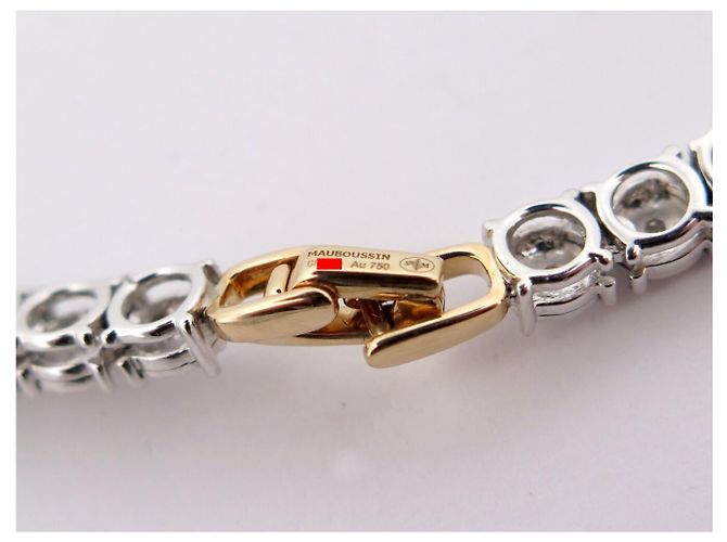 NUOVO COLLANA MAUBOUSSIN UNA CENA A CABOURG IN ARGENTO 925 ORO 18K DIAMANTI - vista 6