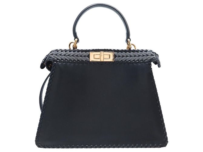 NEUE FENDI PEEKABOO ISSEU MEDIUM 8BN321 GEWEBTE LEDERHANDTASCHE MIT GURT - Ansicht 2