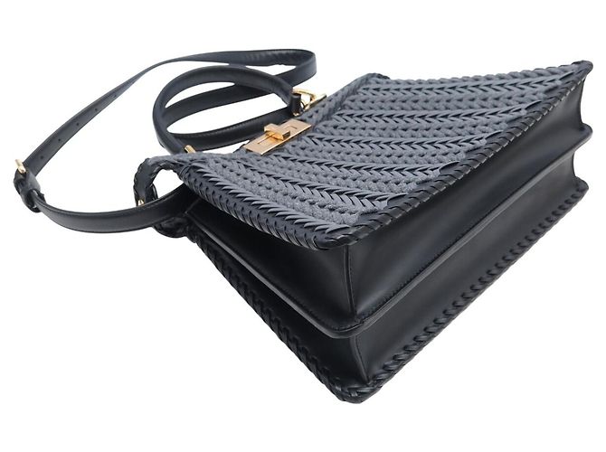 NEUE FENDI PEEKABOO ISSEU MEDIUM 8BN321 GEWEBTE LEDERHANDTASCHE MIT GURT - Ansicht 5