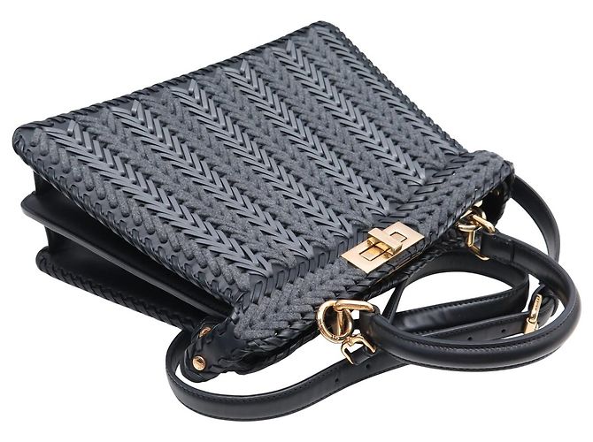 NEUE FENDI PEEKABOO ISSEU MEDIUM 8BN321 GEWEBTE LEDERHANDTASCHE MIT GURT - Ansicht 6