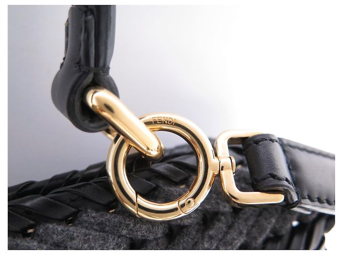 NEUE FENDI PEEKABOO ISSEU MEDIUM 8BN321 GEWEBTE LEDERHANDTASCHE MIT GURT - Ansicht 9