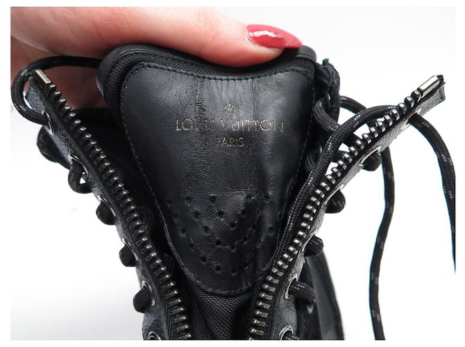 STIVALI ALLA CAVIGLIA LOUIS VUITTON HARLEM MONOGRAM ECLIPSE 6.5 41.5 FR Nero - vista 14