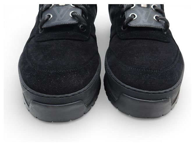 STIVALI ALLA CAVIGLIA LOUIS VUITTON HARLEM MONOGRAM ECLIPSE 6.5 41.5 FR Nero - vista 4