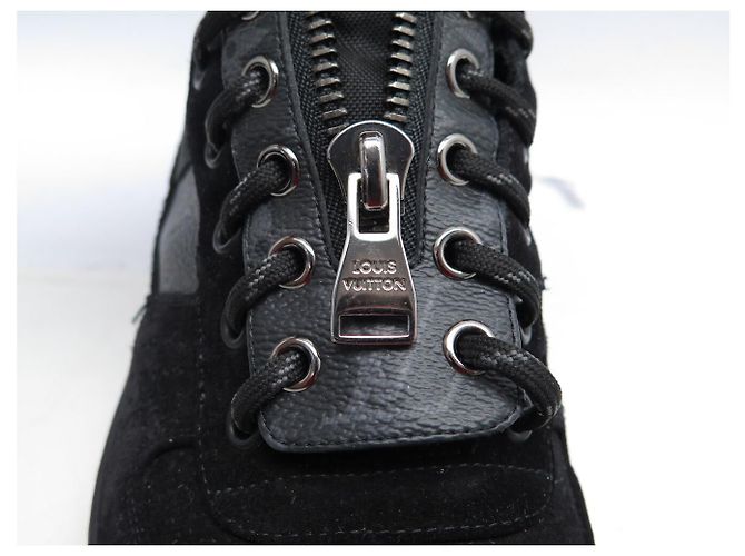 STIVALI ALLA CAVIGLIA LOUIS VUITTON HARLEM MONOGRAM ECLIPSE 6.5 41.5 FR Nero - vista 8