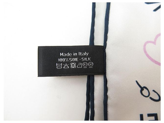 NEUER CHANEL LOVE COCO LOGO CC CAMELIA 90 SEIDENTWILL SCHAL Mehrfarben - Ansicht 9