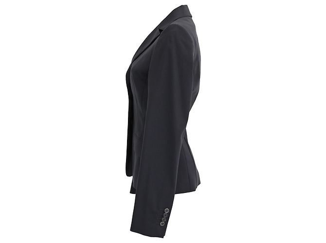 Hugo Boss Boss Single-Breasted Blazer with Pockets in Navy Blue Wool - view 2