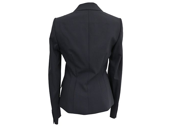Hugo Boss Boss Single-Breasted Blazer with Pockets in Navy Blue Wool - view 3