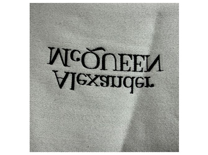 Sciarpa in lino nero e bianco con ricamo del logo Alexander McQueen Crudo - vista 2