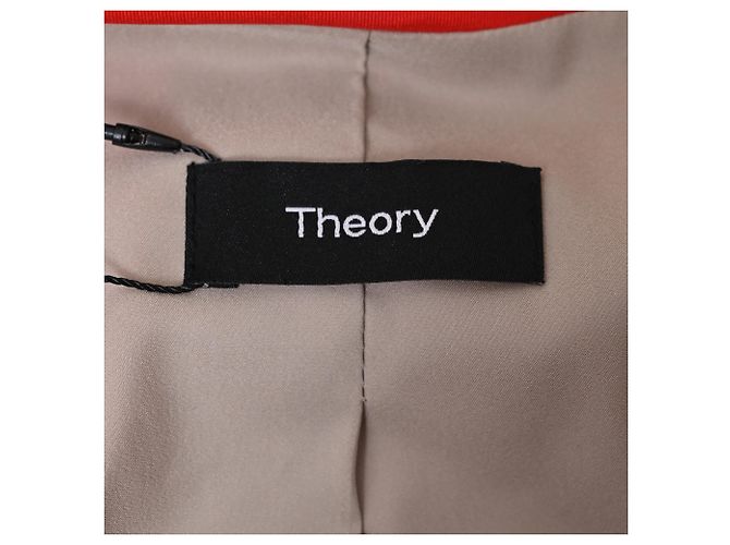 Theory Hidden-Buttoned Blazer with Pockets in Red Wool - view 4