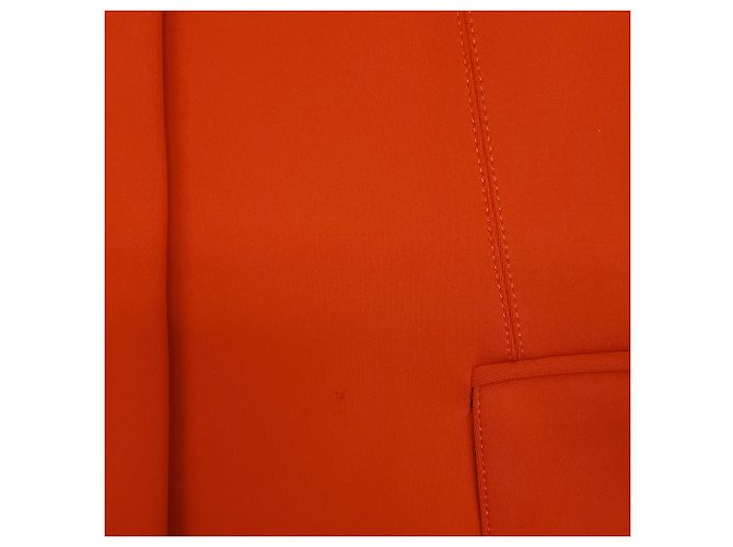 Theory Hidden-Buttoned Blazer with Pockets in Red Wool - view 6