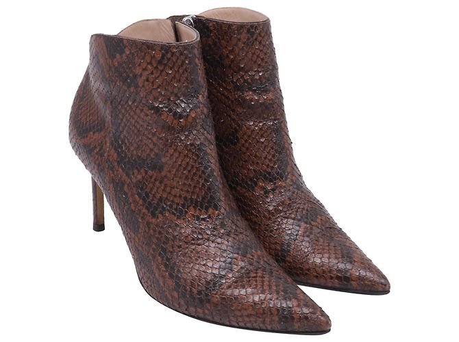 Giuseppe Zanotti Maskenada Brunette Snakeskin Ankle Boots in Brown Leather - view 3