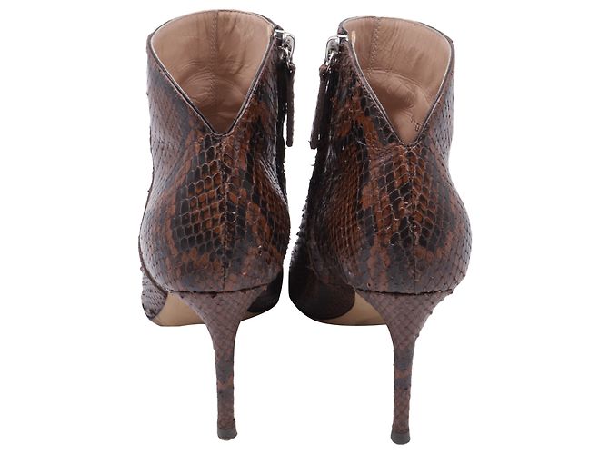 Giuseppe Zanotti Maskenada Brunette Snakeskin Ankle Boots in Brown Leather - view 5