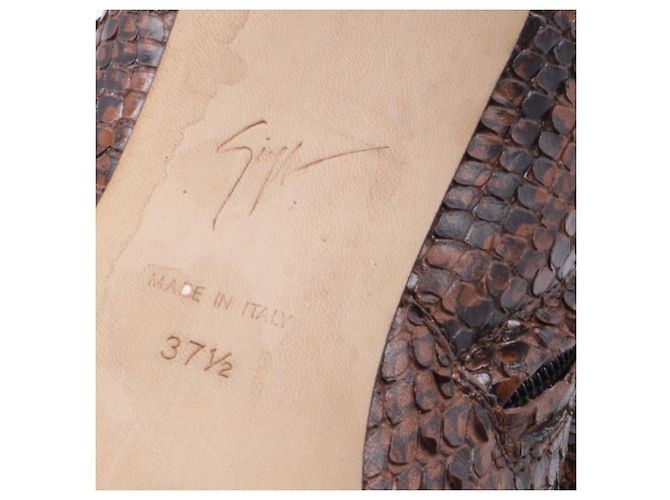 Giuseppe Zanotti Maskenada Brunette Snakeskin Ankle Boots in Brown Leather - view 7