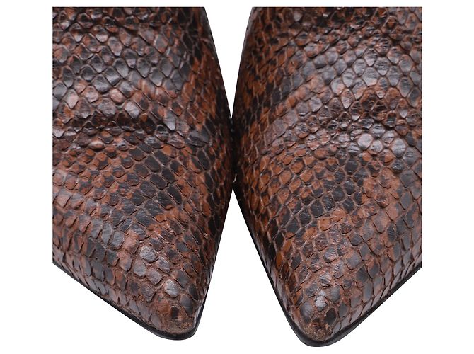 Giuseppe Zanotti Maskenada Brunette Snakeskin Ankle Boots in Brown Leather - view 8