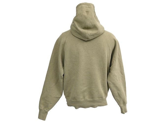 Kleine A Herz Popover Hoodie aus grüner Baumwolle AMI Paris Olivgrün - Ansicht 3