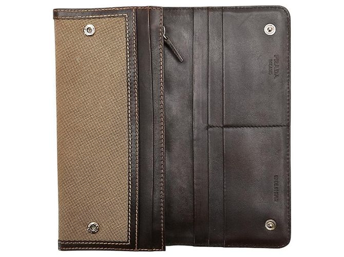 Prada Logo Jacquard Canvas Leder Langbörse - Ansicht 6