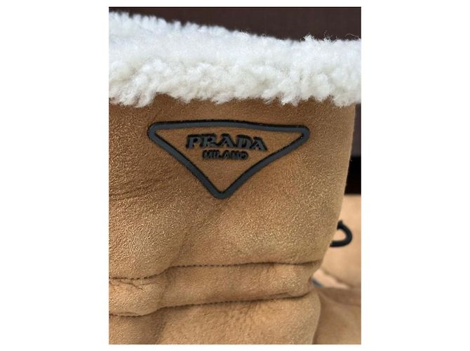 Prada Wildlederstiefel Hellbraun - Ansicht 4