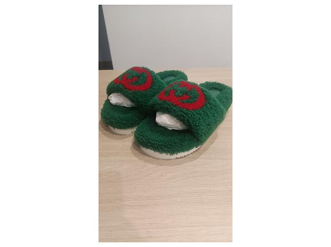 Mule Gucci in Pelle Sintetica Verde scuro - vista 2