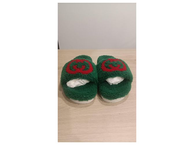 Mule Gucci in Pelle Sintetica Verde scuro - vista 3