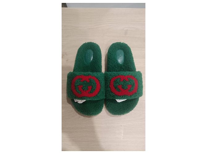Mule Gucci in Pelle Sintetica Verde scuro - vista 4