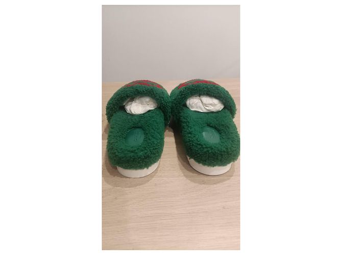 Mule Gucci in Pelle Sintetica Verde scuro - vista 5
