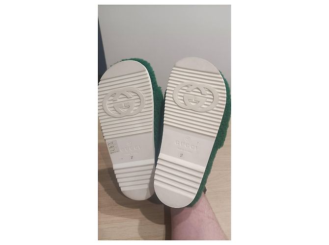 Mule Gucci in Pelle Sintetica Verde scuro - vista 7