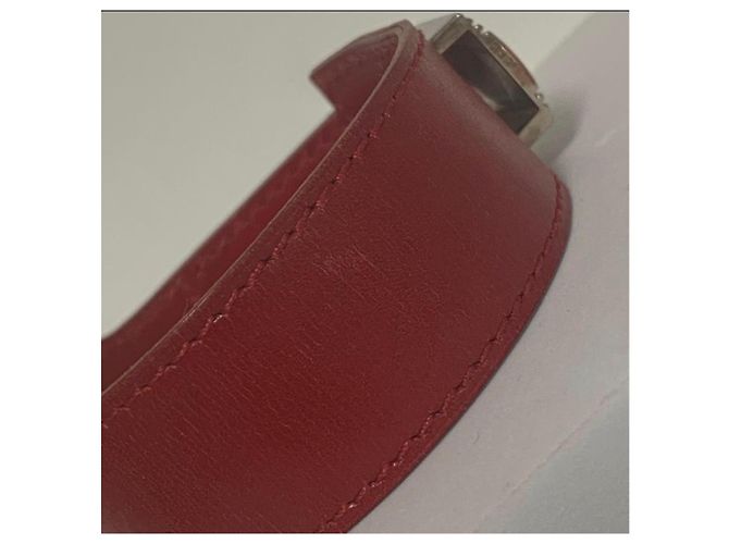 Bracciale Hermès in pelle rossa Rosso - vista 11