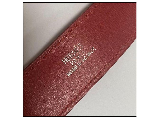 Bracciale Hermès in pelle rossa Rosso - vista 12