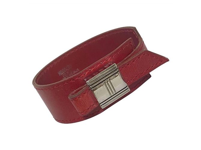 Bracciale Hermès in pelle rossa Rosso - vista 2