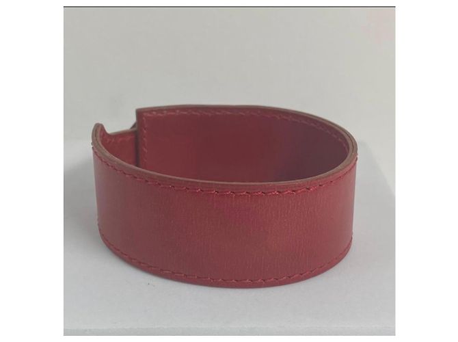 Bracciale Hermès in pelle rossa Rosso - vista 5