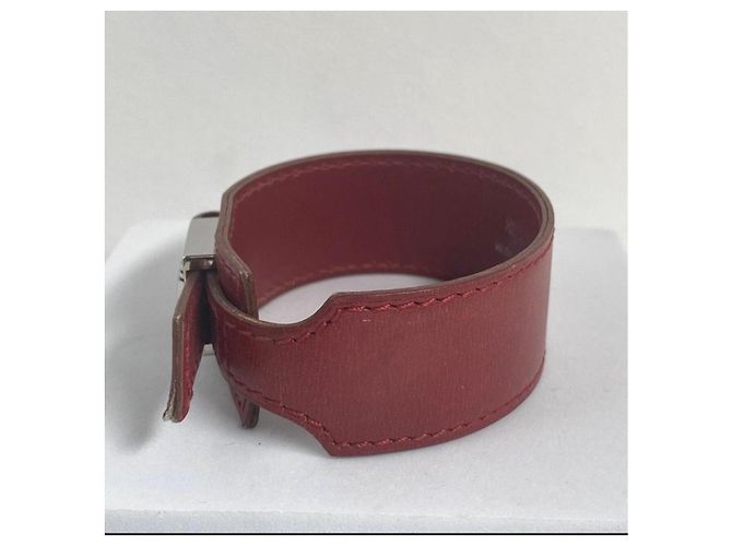Bracciale Hermès in pelle rossa Rosso - vista 6