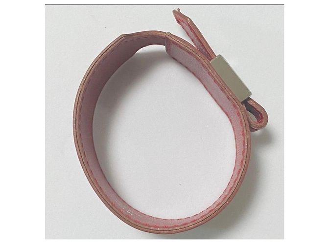 Bracciale Hermès in pelle rossa Rosso - vista 8