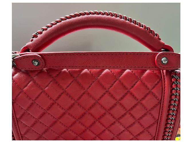 Chanel Boy Medium Limitierte Auflage Rot - Ansicht 15