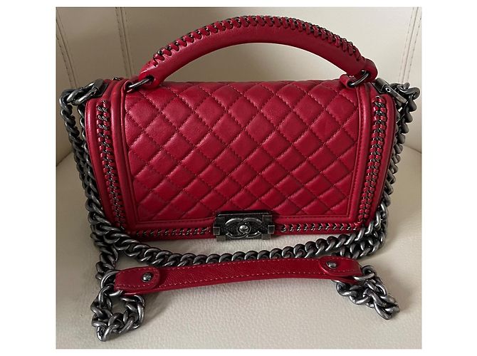 Chanel Boy Medium Limitierte Auflage Rot - Ansicht 2