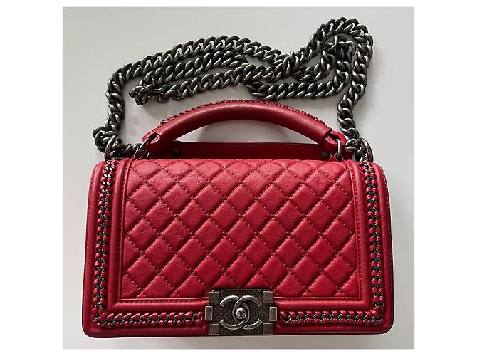 Chanel Boy Medium Limitierte Auflage Rot - Ansicht 3