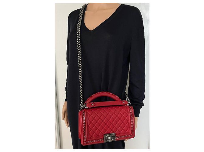 Chanel Boy Medium Limitierte Auflage Rot - Ansicht 5