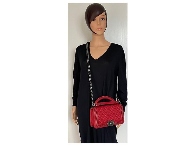 Chanel Boy Medium Limitierte Auflage Rot - Ansicht 6