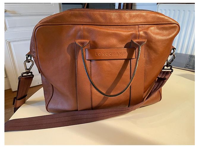 LONGCHAMP 3D Document Holder with Shoulder Strap Caramel - view 7