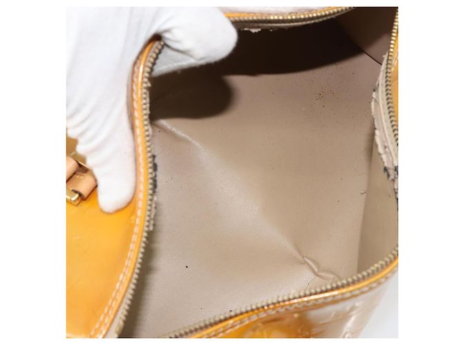 LOUIS VUITTON Borsa a Mano Monogram Vernis Bedford Beige M91006 LV Auth 169229 - vista 11