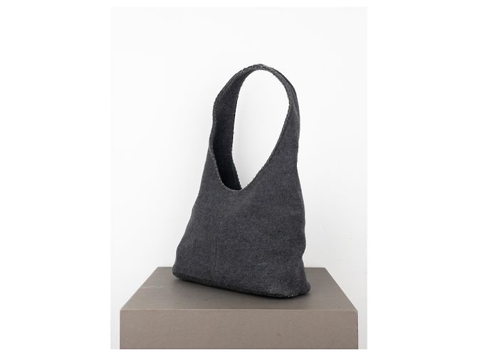 Borsa hobo a spalla in feltro con fiocco Miu Miu AW99 Grigio - vista 2