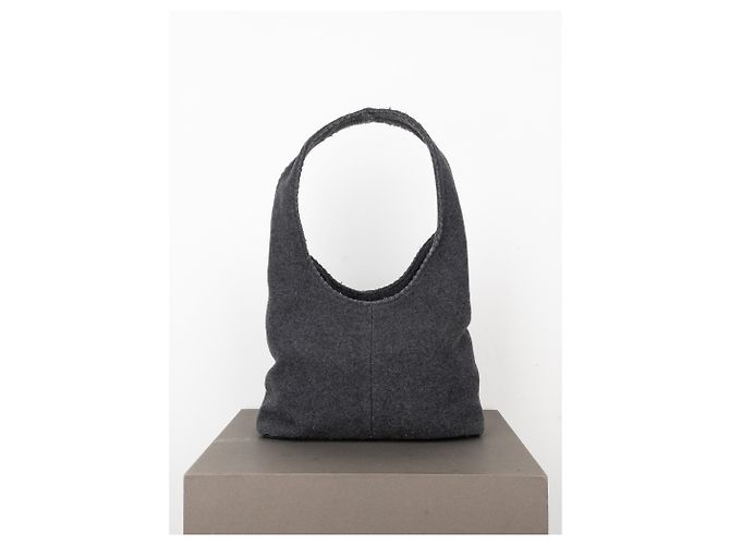 Borsa hobo a spalla in feltro con fiocco Miu Miu AW99 Grigio - vista 4