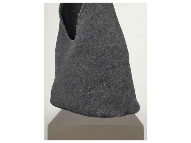 Borsa hobo a spalla in feltro con fiocco Miu Miu AW99 Grigio - vista 8