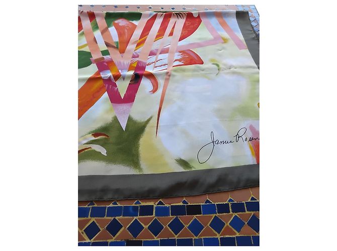 Stola in seta Louis Vuitton James Rosenquist 130x130 Multicolore - vista 3