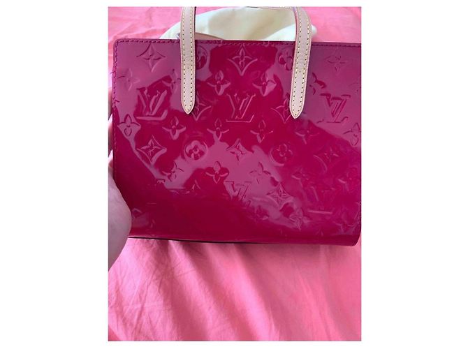 Sac à main Louis Vuitton Catalina PM Cuir Vernis Fuchsia Fuschia - vue 10