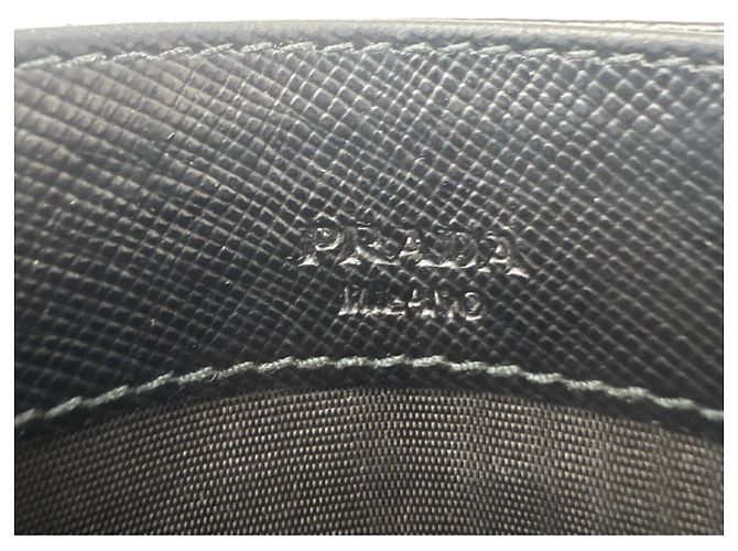 Vintage Prada Triangle Saffiano Leather Card Holder Black - view 10
