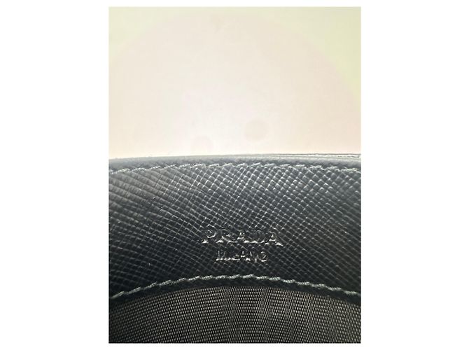 Vintage Prada Triangle Saffiano Leather Card Holder Black - view 4