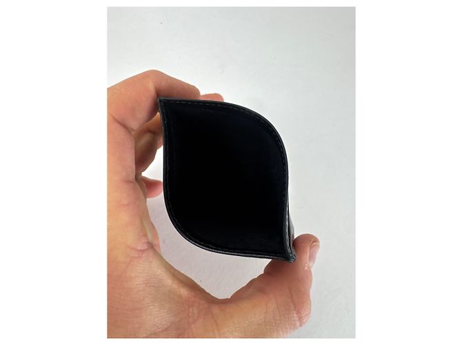 Vintage Prada Triangle Saffiano Leather Card Holder Black - view 6